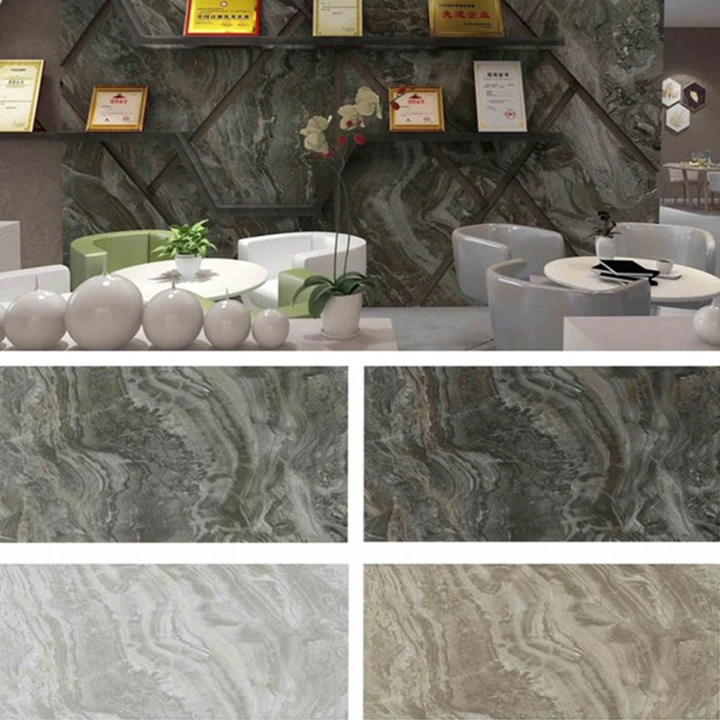 1220 mm × 2440 mm SPC nástěnný panel Koupelnová nástěnná deska Vodotěsná a nehořlavá Ekologické vnitřní UV dekorativní panely