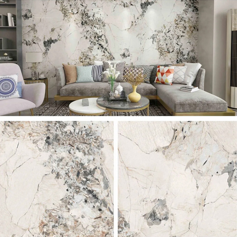 1220 mm × 2440 mm SPC nástěnný panel Koupelnová nástěnná deska Vodotěsná a nehořlavá Ekologické vnitřní UV dekorativní panely