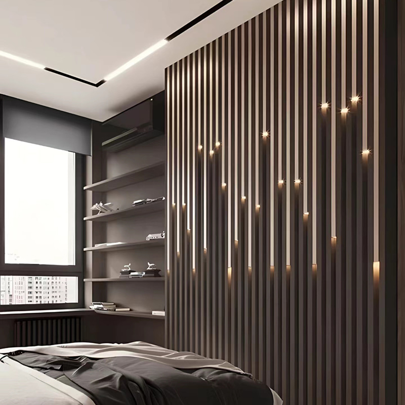 Moderní interiér Světelné mřížkové nástěnné panely Israel Starry Sky Design Vodotěsné WPC a plasty pro venkovní použití a domácnost