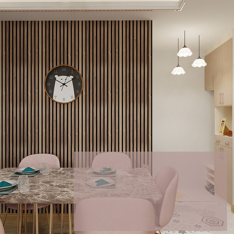 WPC nástěnná dekorace Akupanel 3D design Interiér Polyesterové akustické panely Dřevěné zvukově izolační lamelové akustické stěnové panely