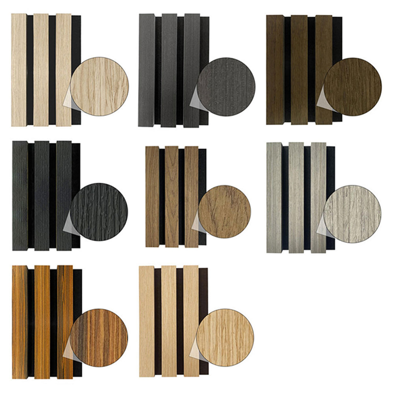 Moderní interiér WPC akustické nástěnné panely Dekorativní design se zámkem Zvukotěsný Ohnivzdorný Vnější mřížka pohlcující zvuk
