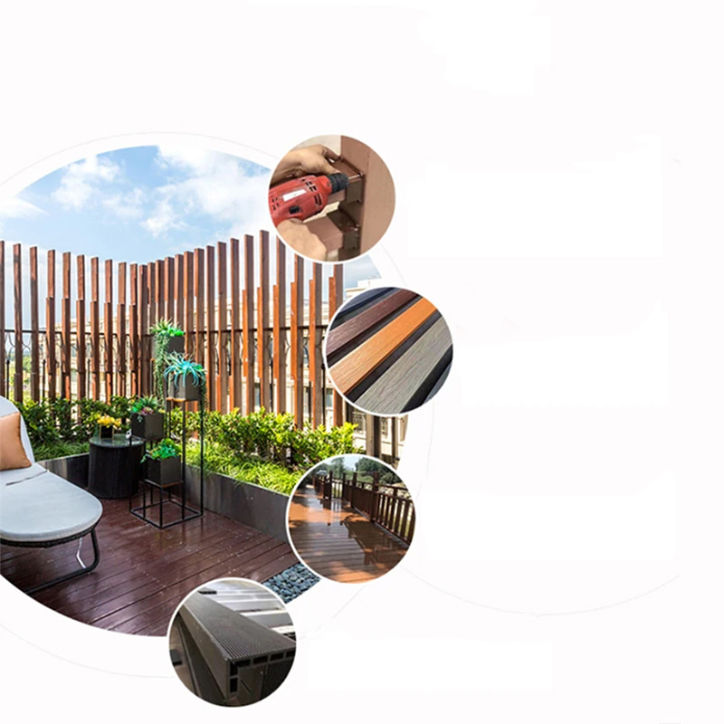 Zaklapněte na podlahu pro kutily Venkovní vodotěsné Wpc Patio Composite Inženýrská podlaha Zámková palubka dlaždice